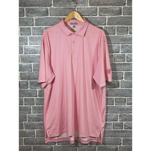 Peter Millar Men's XL Pink Check Polo Shirt Short Sleeve Casual
